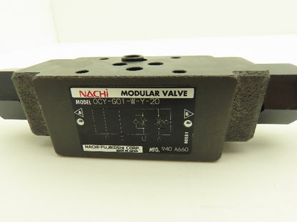 Nachi OCY-G01-W-Y-20 Modular Hydraulic Flow Control Valve Lot of 2