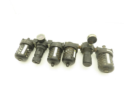 Master Pneumatic FD100-4 | L28D-4 Regulator Filter Lubricator Assembly Lot of 2