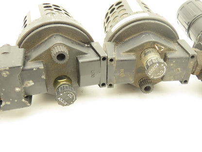 Master Pneumatic FD100-4 | L28D-4 Regulator Filter Lubricator Assembly Lot of 2
