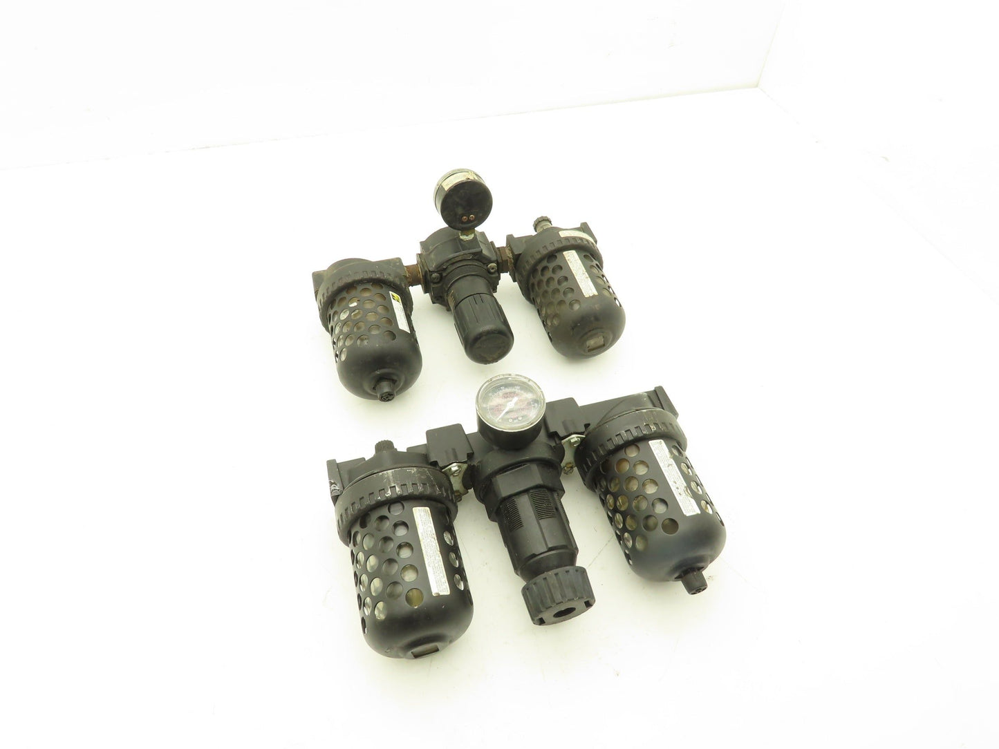 Master Pneumatic FD100-4 | L28D-4 Regulator Filter Lubricator Assembly Lot of 2