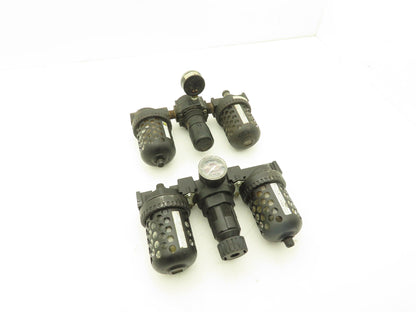 Master Pneumatic FD100-4 | L28D-4 Regulator Filter Lubricator Assembly Lot of 2