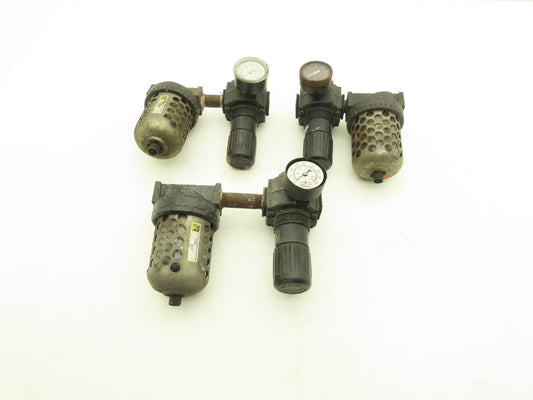 Master Pneumatic Norgren R74G-4AK-RMN FD100-4 Regulator Filter Assembly Lot of 3