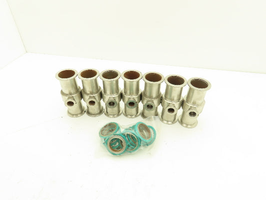 ISO-KF NW40/NW16 Stainless Reducing Tee Vacuum Flange Fitting 1.5"x3/4" Lot of 7