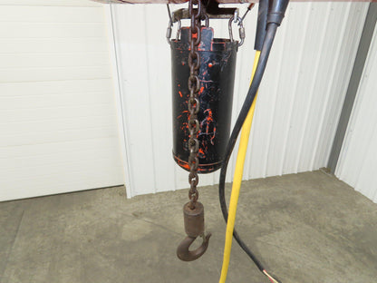 CM Lodestar F 1/2 Ton Electric Chain Hoist 16 FPM 15' Lift 230/460 V Trolley
