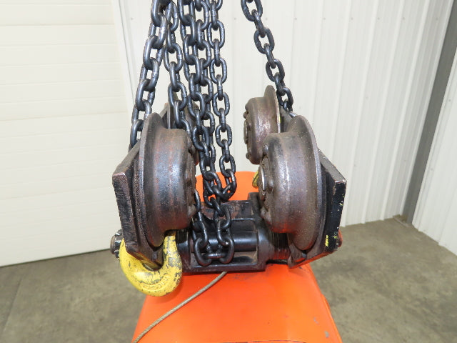 CM Lodestar F 1/2 Ton Electric Chain Hoist 16 FPM 15' Lift 230/460 V Trolley