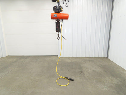 CM Lodestar F 1/2 Ton Electric Chain Hoist 16 FPM 15' Lift 230/460 V Trolley