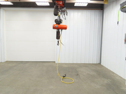 CM Lodestar F 1/2 Ton Electric Chain Hoist 16 FPM 15' Lift 230/460 V Trolley