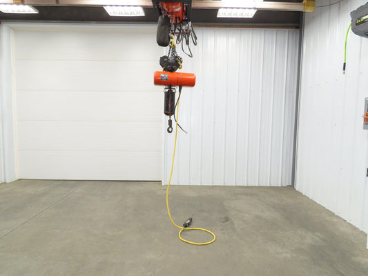CM Lodestar F 1/2 Ton Electric Chain Hoist 16 FPM 15' Lift 230/460 V Trolley