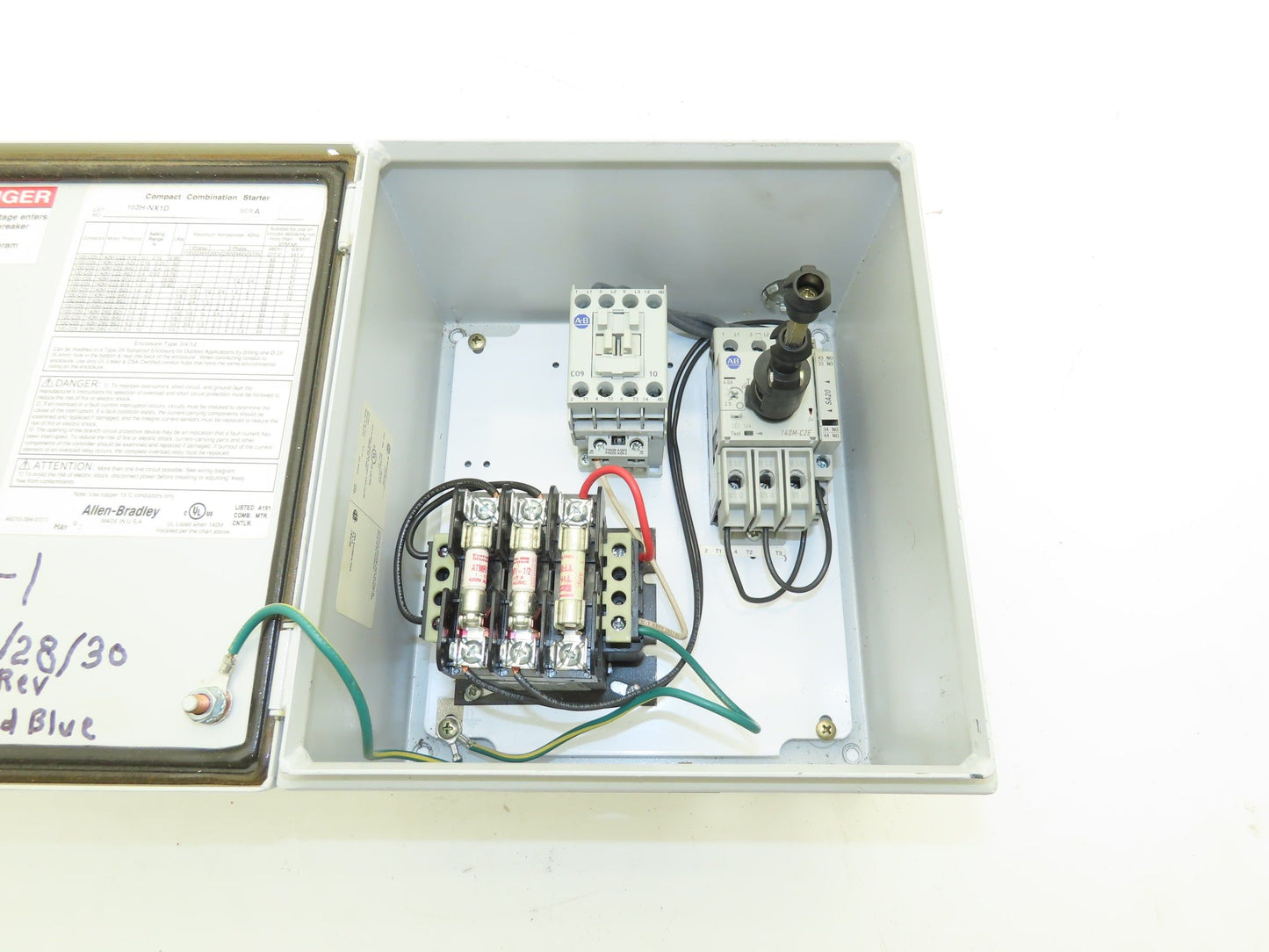 Allen Bradley 103H-NX1D Combination Motor Starter Control Panel 208V/120V