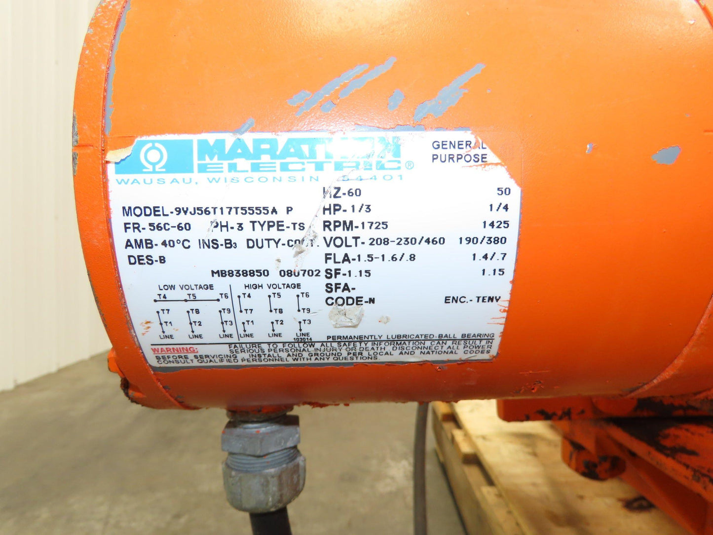 Saturn Engineering 1 1/2 Ton Electric Cable Hoist 25' Lift 20 FPM Trolley 460 V