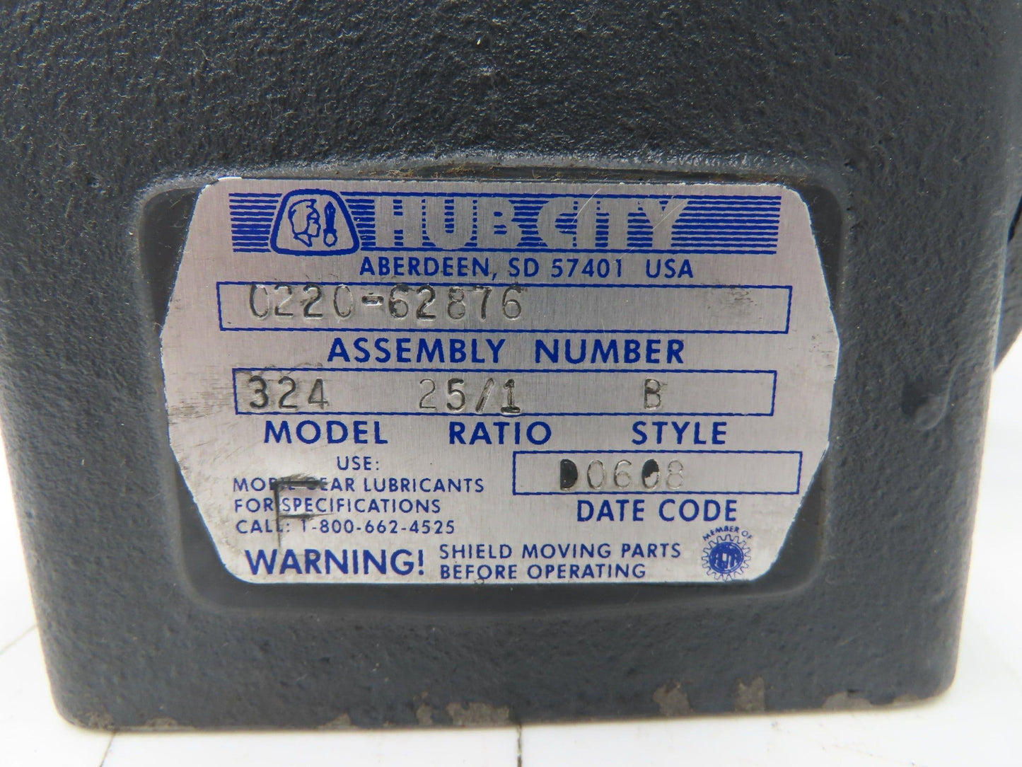 Hub City 324 Worm Gearbox 25:1 Reducer 70rpm 143TC LH Output Style B 0220-62876