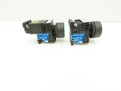 Fuji Electric Pushbutton Green Momentary 22mm 250V 6A Lot of 5