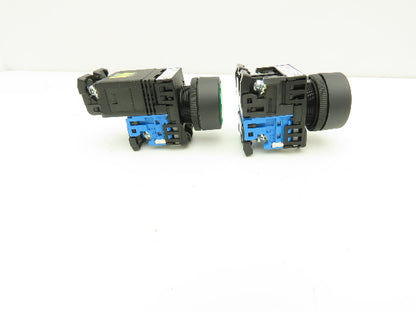 Fuji Electric Pushbutton Green Momentary 22mm 250V 6A Lot of 5