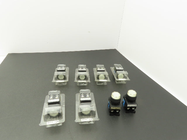 Fuji Electric Illuminated Pushbutton White Momentary 22mm 250V 6A Lot of 8
