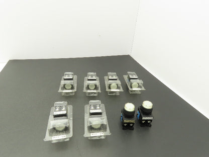 Fuji Electric Illuminated Pushbutton White Momentary 22mm 250V 6A Lot of 8