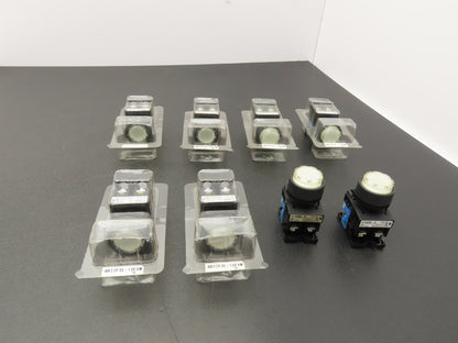 Fuji Electric Illuminated Pushbutton White Momentary 22mm 250V 6A Lot of 8