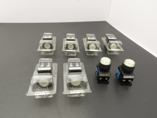 Fuji Electric Illuminated Pushbutton White Momentary 22mm 250V 6A Lot of 8