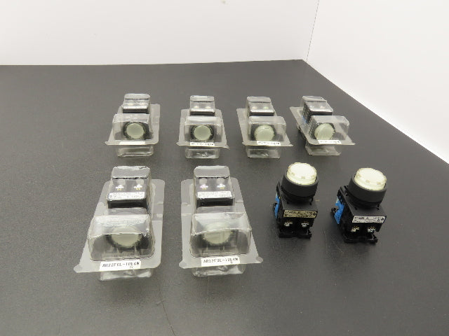 Fuji Electric Illuminated Pushbutton White Momentary 22mm 250V 6A Lot of 8