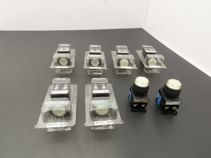 Fuji Electric Illuminated Pushbutton White Momentary 22mm 250V 6A Lot of 8