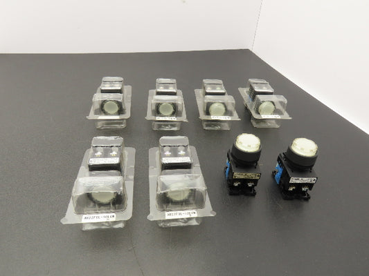 Fuji Electric Illuminated Pushbutton White Momentary 22mm 250V 6A Lot of 8