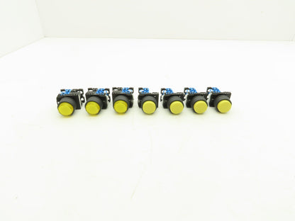 Fuji Electric Pushbutton Yellow Momentary 22mm 250V 6A Lot of 7
