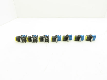 Fuji Electric Pushbutton Yellow Momentary 22mm 250V 6A Lot of 7