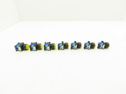 Fuji Electric Pushbutton Yellow Momentary 22mm 250V 6A Lot of 7