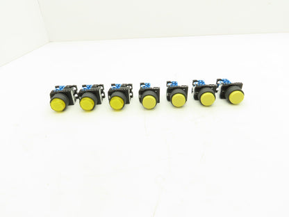 Fuji Electric Pushbutton Yellow Momentary 22mm 250V 6A Lot of 7