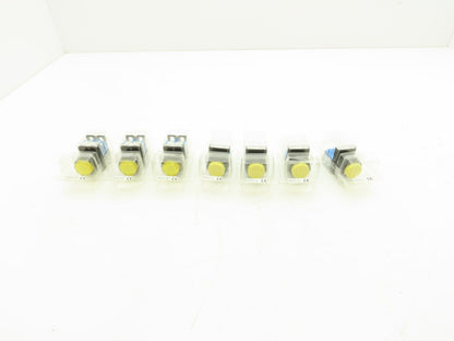 Fuji Electric Pushbutton Yellow Momentary 22mm 250V 6A Lot of 7