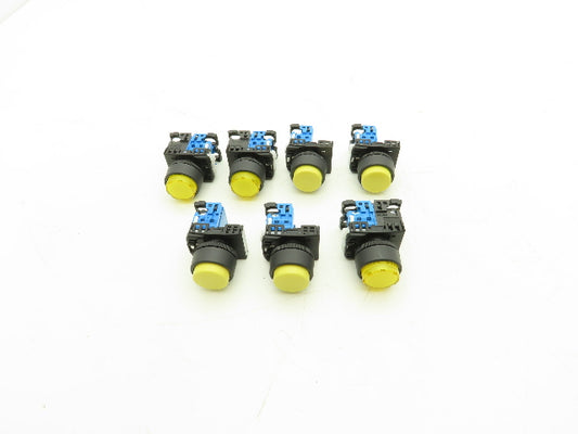Fuji Electric Pushbutton Yellow Momentary 22mm 250V 6A Lot of 7