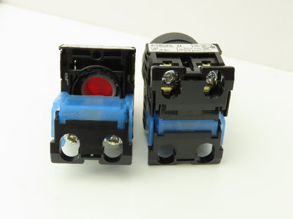 Fuji Electric Pushbutton Red Yellow Momentary 22mm 250V 6A Lot of 8