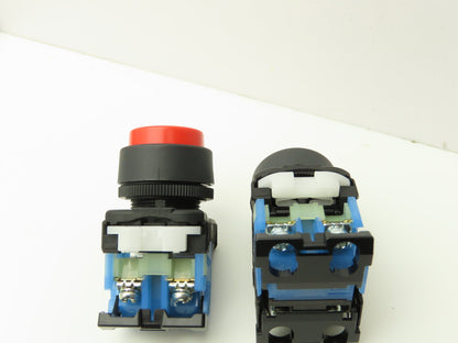 Fuji Electric Pushbutton Red Yellow Momentary 22mm 250V 6A Lot of 8