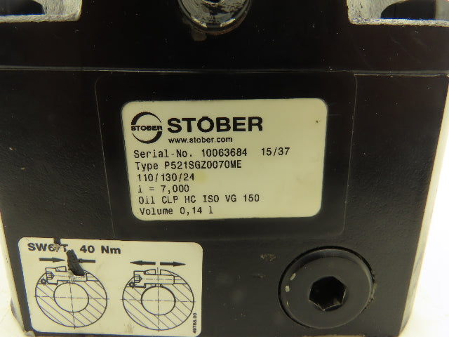 Stober P521SGZ0070ME 110/130/24 Inline Servo Gearhead 7:1 Gearbox Reducer 40Nm