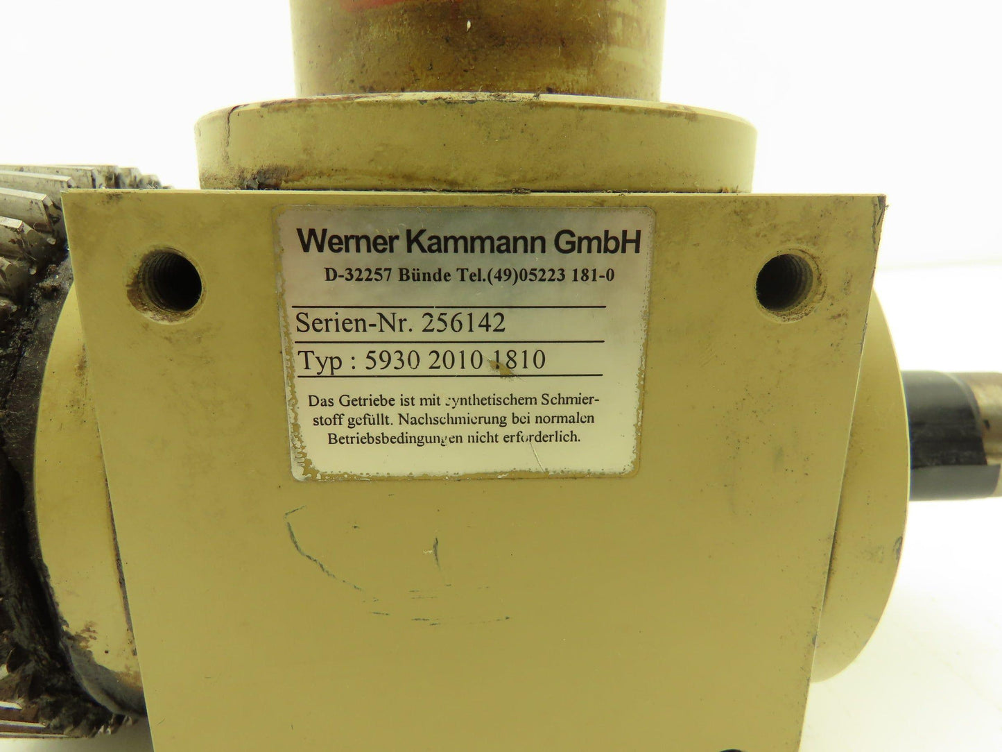 Werner Kammann GmbH 5930 2010 1810 Gearbox 1:1 Inline & Vertical Geared Outputs
