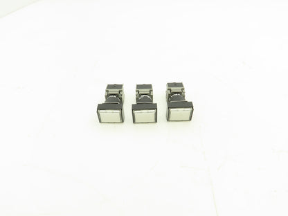 Fuji Electric Illuminated Pushbutton Switch White Momentary 15mm 250V Lot of 3