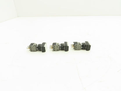 Fuji Electric Illuminated Pushbutton Switch White Momentary 15mm 250V Lot of 3