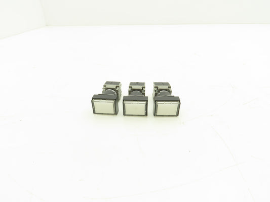 Fuji Electric Illuminated Pushbutton Switch White Momentary 15mm 250V Lot of 3