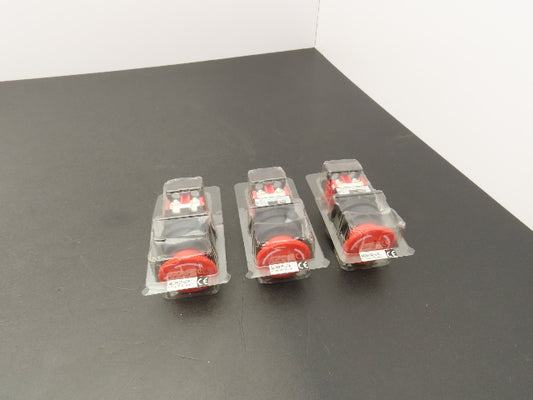 Fuji Electric AR30V5R-02R Red E-stop Pushbutton Twist 30mm 250V 6A Lot of 3