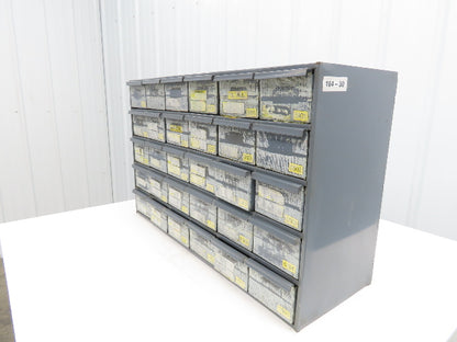 Durham 104-95 Industrial Storage Cabinet 30 Drawer Unit 20 Gauge Metal 33x12x17"