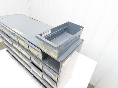 Durham 104-95 Industrial Storage Cabinet 30 Drawer Unit 20 Gauge Metal 33x12x17"