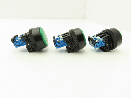 Fuji Electric Pushbutton Switch Large Green 30mm 250V 6A Lot of 3
