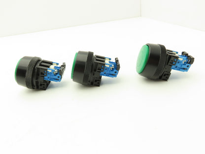 Fuji Electric Pushbutton Switch Large Green 30mm 250V 6A Lot of 3