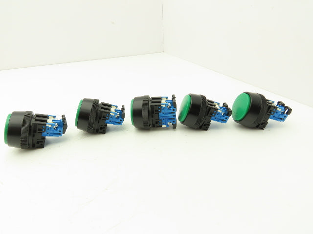Fuji Electric Pushbutton Switch Large Green 30mm 250V 6A Lot of 5