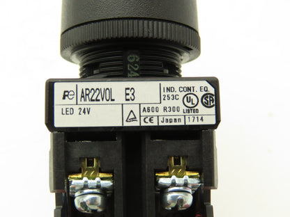 Fuji Electric 24V Illuminated Pushbutton E-Stop Switch Mushroom Red 22mm 250V 6A