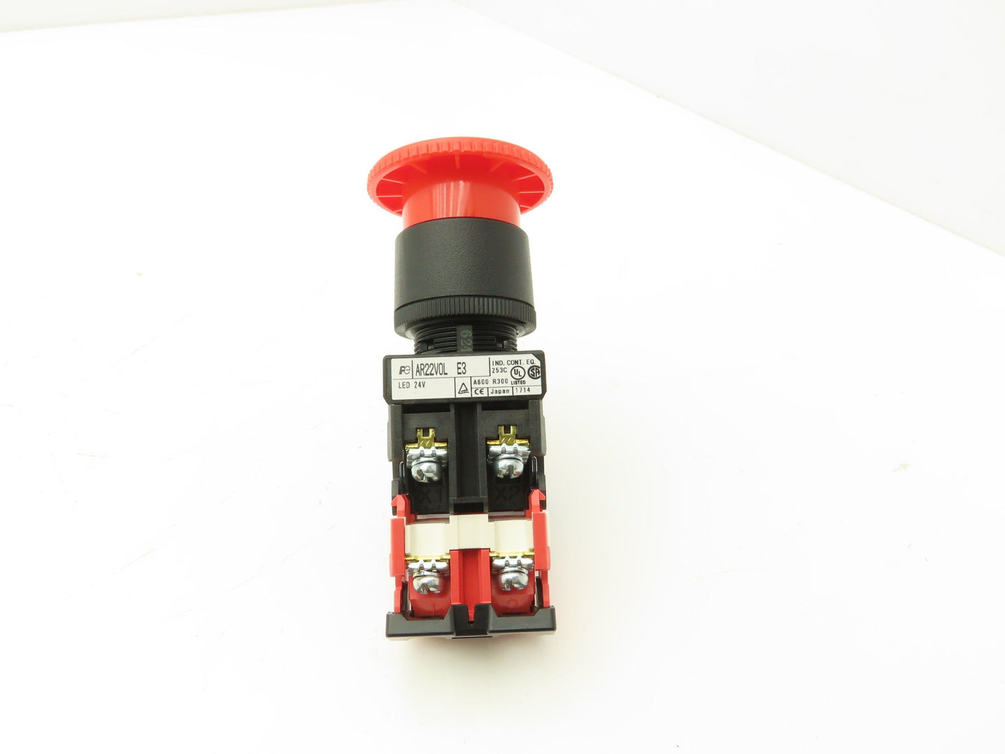 Fuji Electric 24V Illuminated Pushbutton E-Stop Switch Mushroom Red 22mm 250V 6A