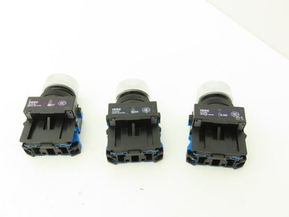 Idec ABW110-G ABW110-Y Pushbutton Switch Green Yellow 22mm 600V 10A Lot of 3