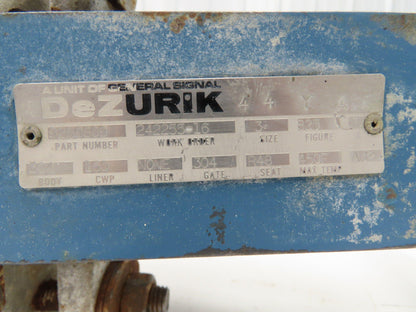 DeZurik Fig. 825 3" Stainless Knife Gate Valve Lug Style Rising Stem Rubber Seat