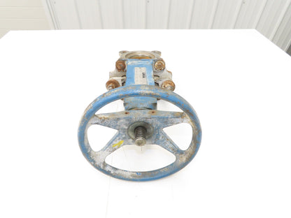 DeZurik Fig. 825 3" Stainless Knife Gate Valve Lug Style Rising Stem Rubber Seat
