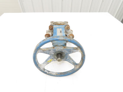DeZurik Fig. 825 3" Stainless Knife Gate Valve Lug Style Rising Stem Rubber Seat