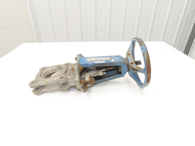 DeZurik Fig. 824 3" Stainless Knife Gate Valve Lug Style Rising Stem Metal Seat